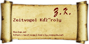 Zeitvogel Károly névjegykártya