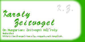 karoly zeitvogel business card